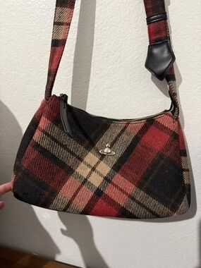 Vivienne Westwood Red Plaid Shoulder Bag